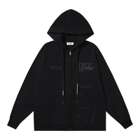 Off-White Off-W Monogram Zip Hoodie Café Con Negro