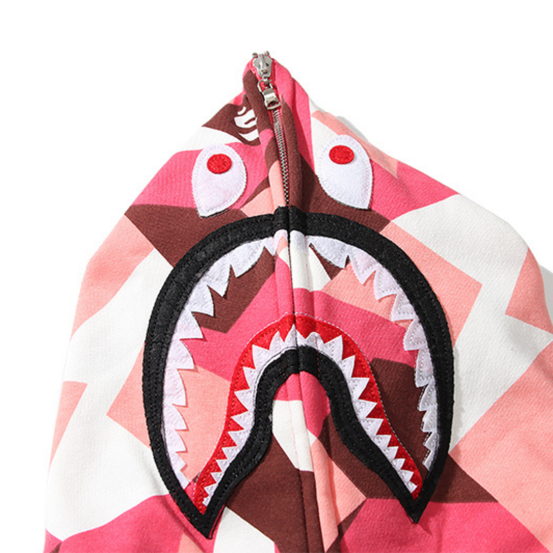 Bape Shark Hoodie Camo Rosa