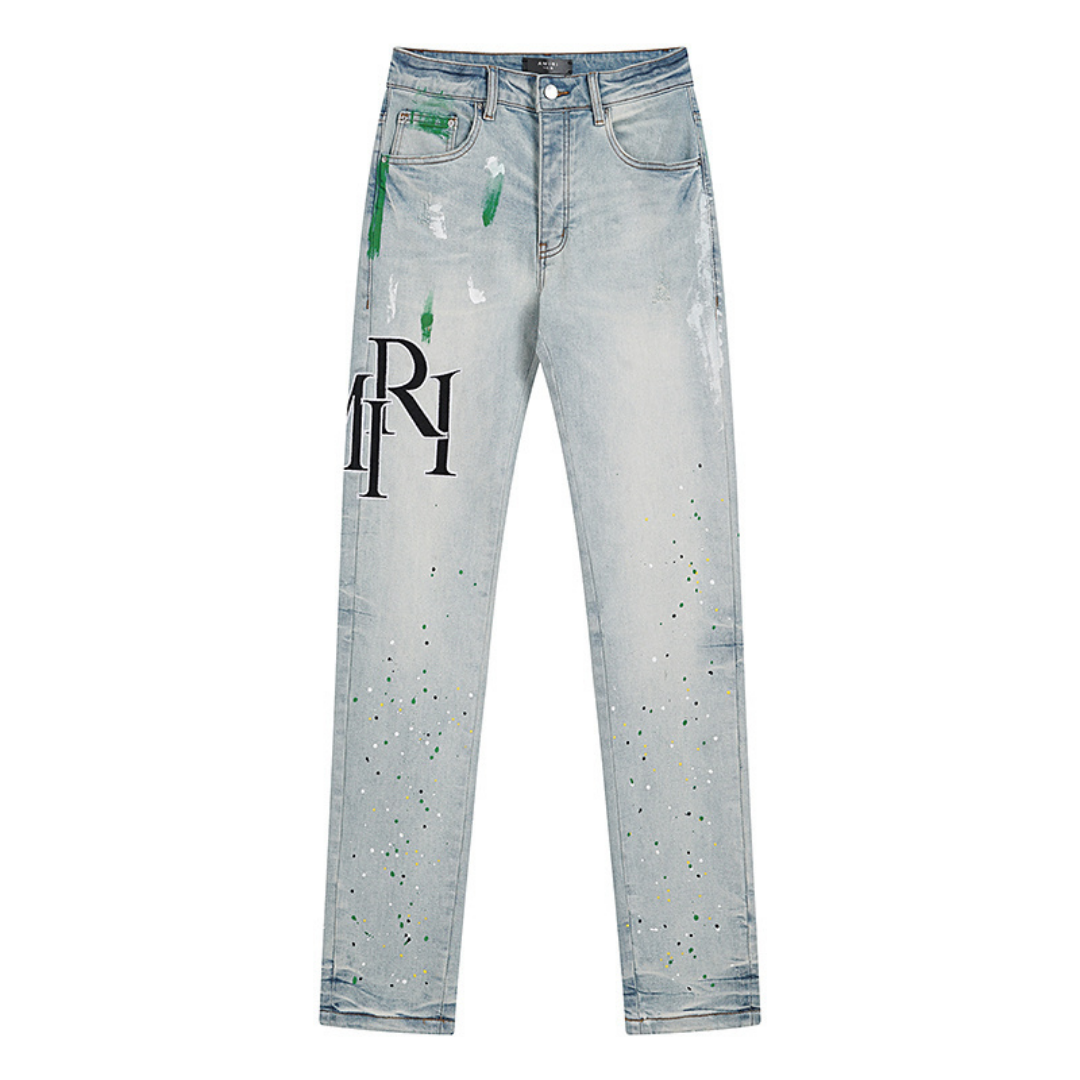 Amr Staggered Blue Jeans Azul