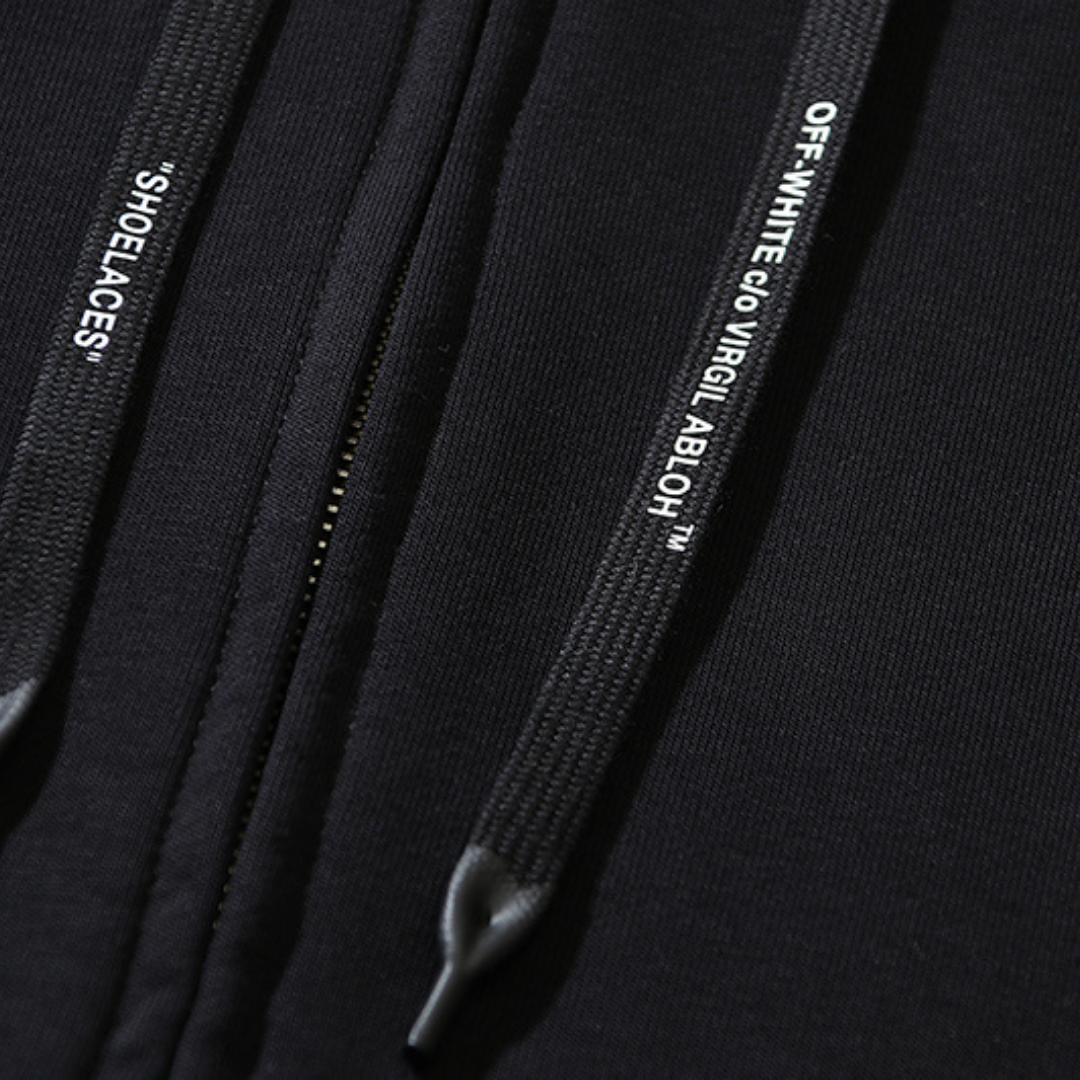 Off-White Off-W Monogram Zip Hoodie Café Con Negro
