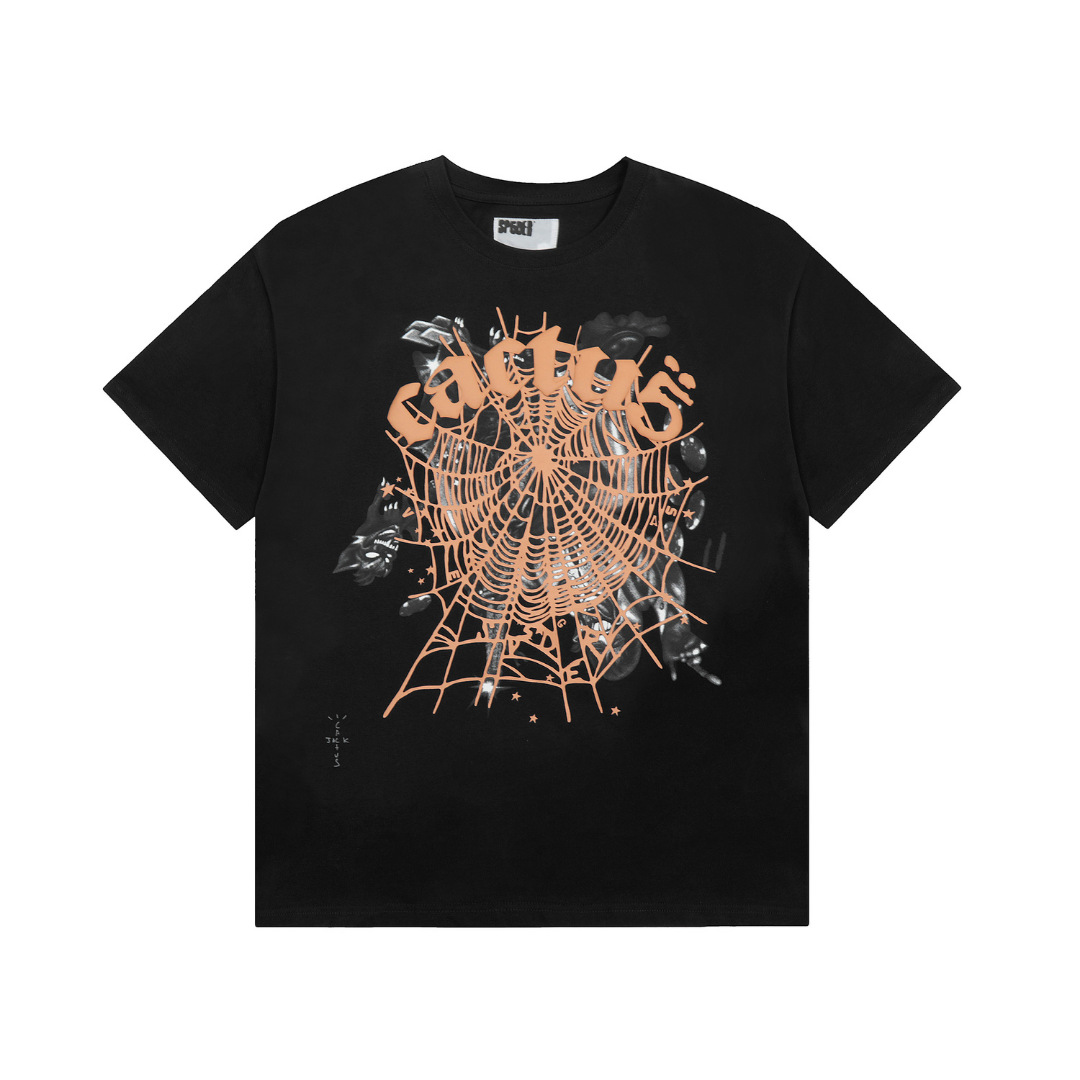 Camiseta Sp5der Camo Negro Blanco