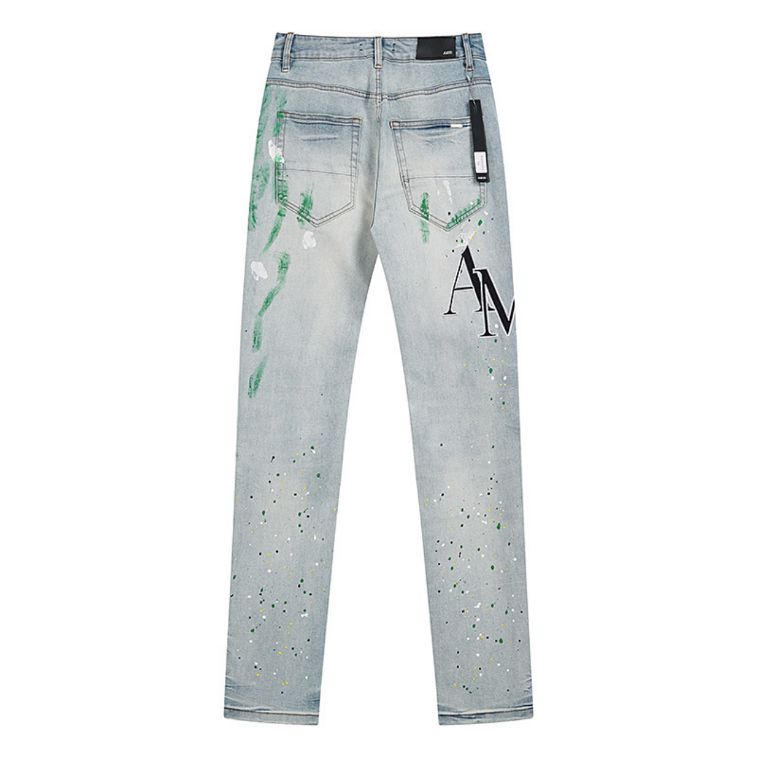 Amr Staggered Blue Jeans Azul