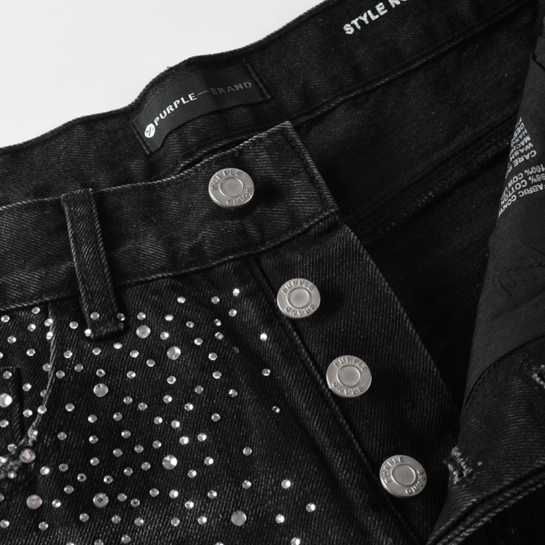 Purple Black Diamonds Jeans Estrellas Blanco Negro