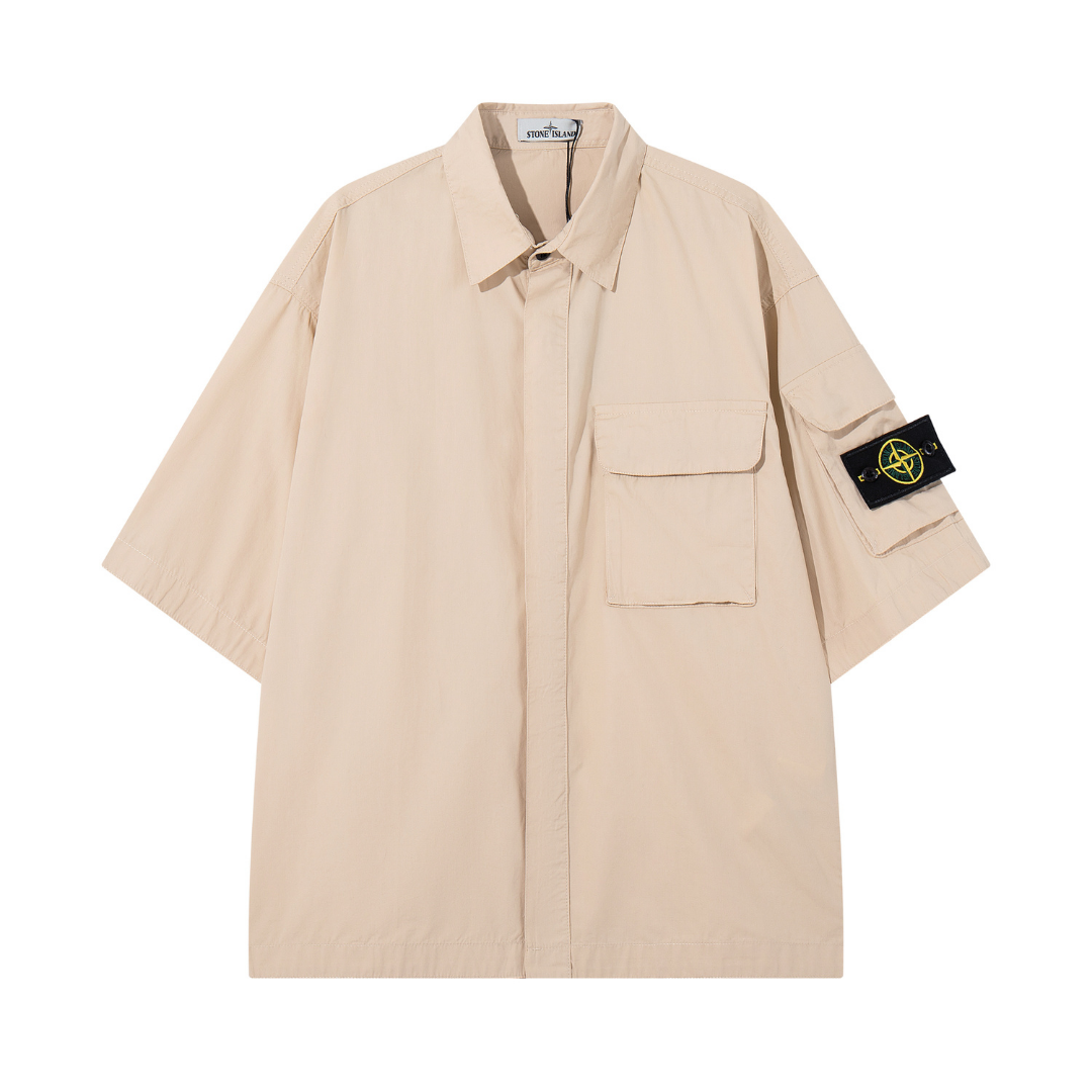 Tactic Monogram Shirt - Beige Cremas Rectángulos Negros