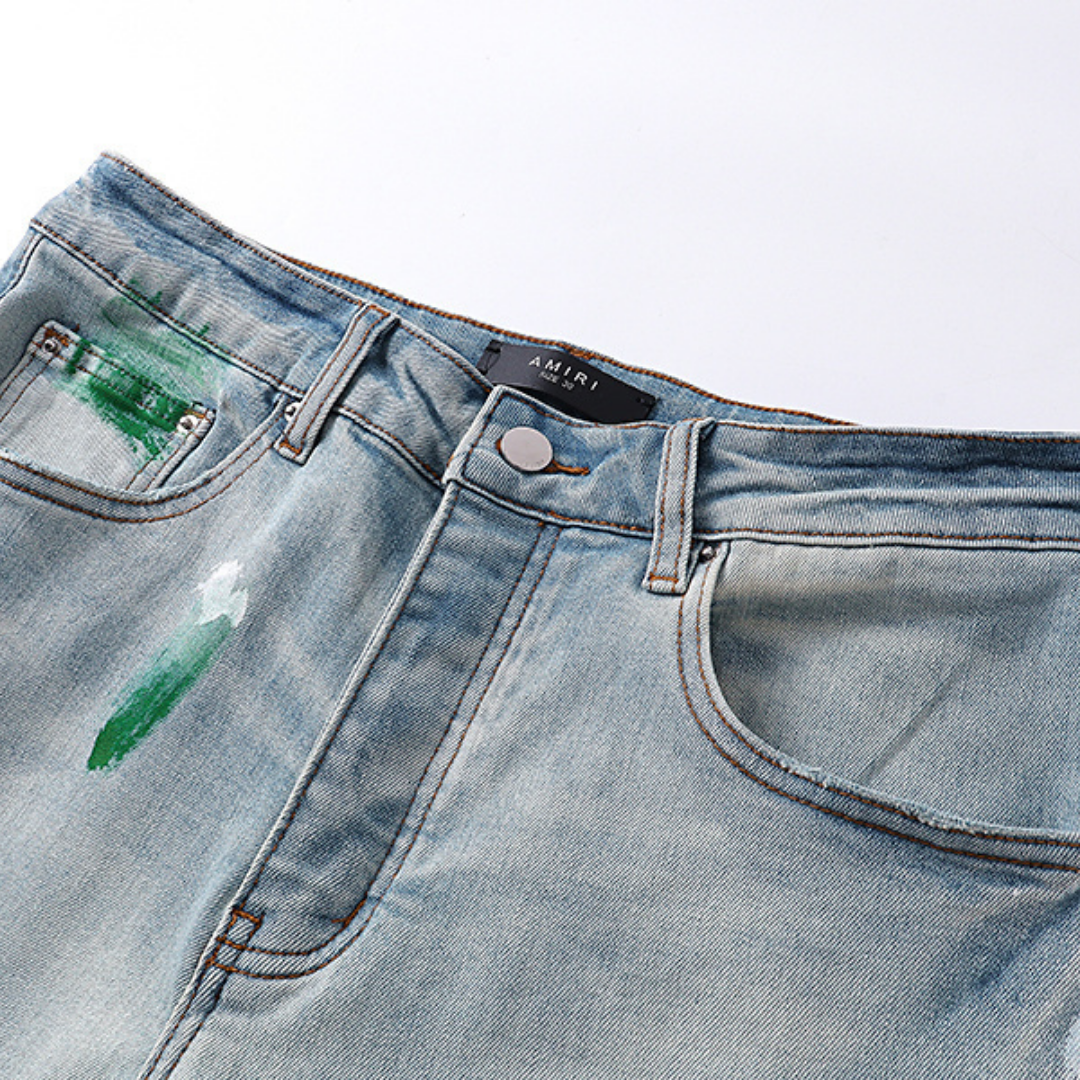 Amr Staggered Blue Jeans Azul
