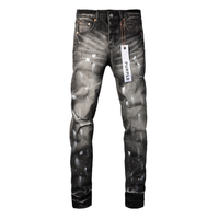 Purple Paint Ripped Jeans Denim Rosa Camo