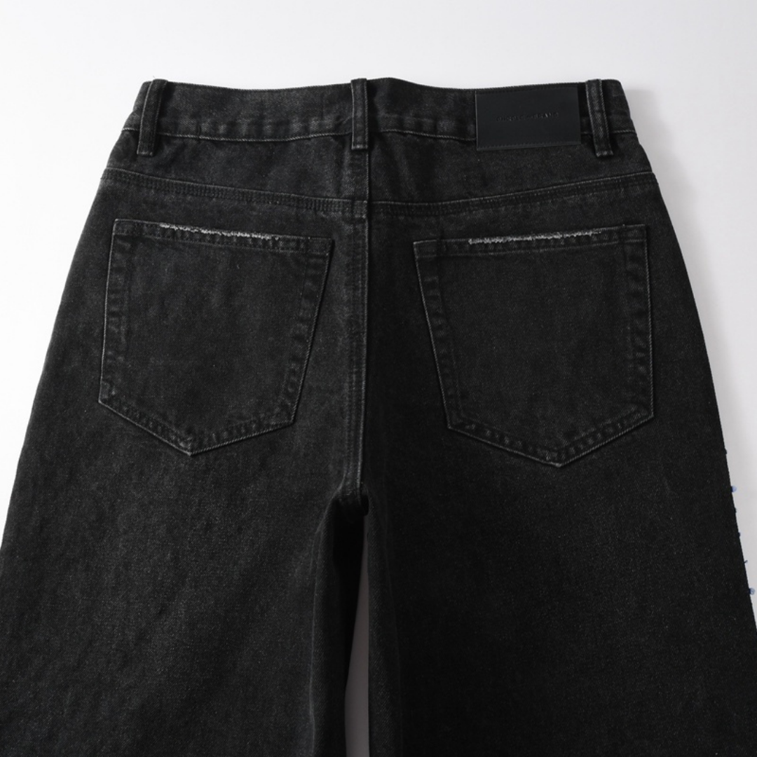 Purple Black Diamonds Jeans Estrellas Blanco Negro