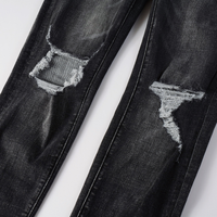 Purple Ripped Grey Black Jeans