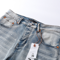 Purple Flared Jeans Lavado Claro Roturas 2