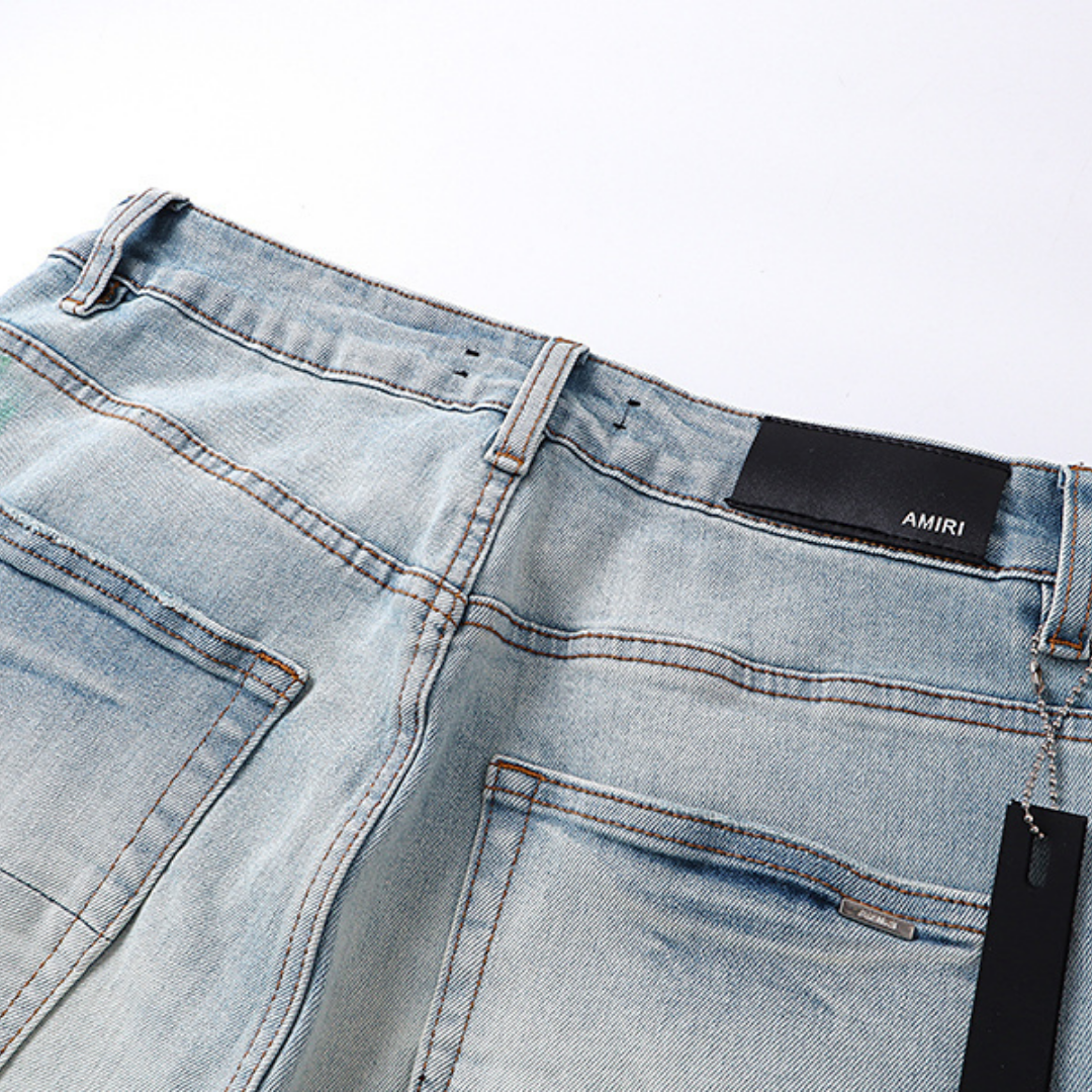 Amr Staggered Blue Jeans Azul