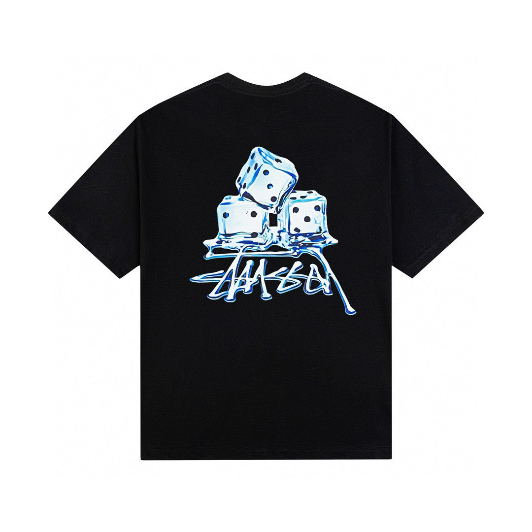 Camiseta Stussy Negro Negro Dados Hielo