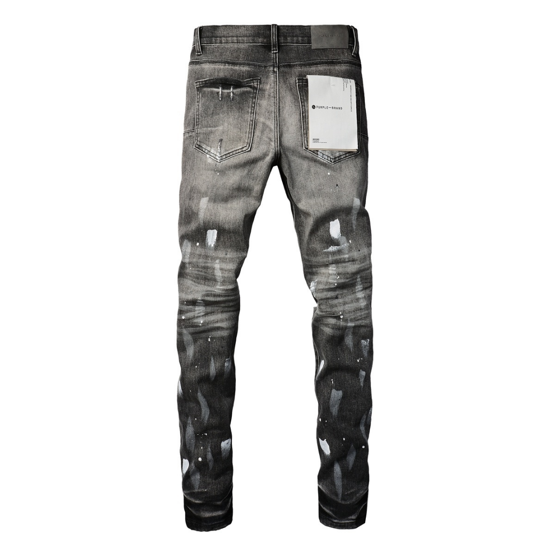 Purple Paint Ripped Jeans Denim Rosa Camo