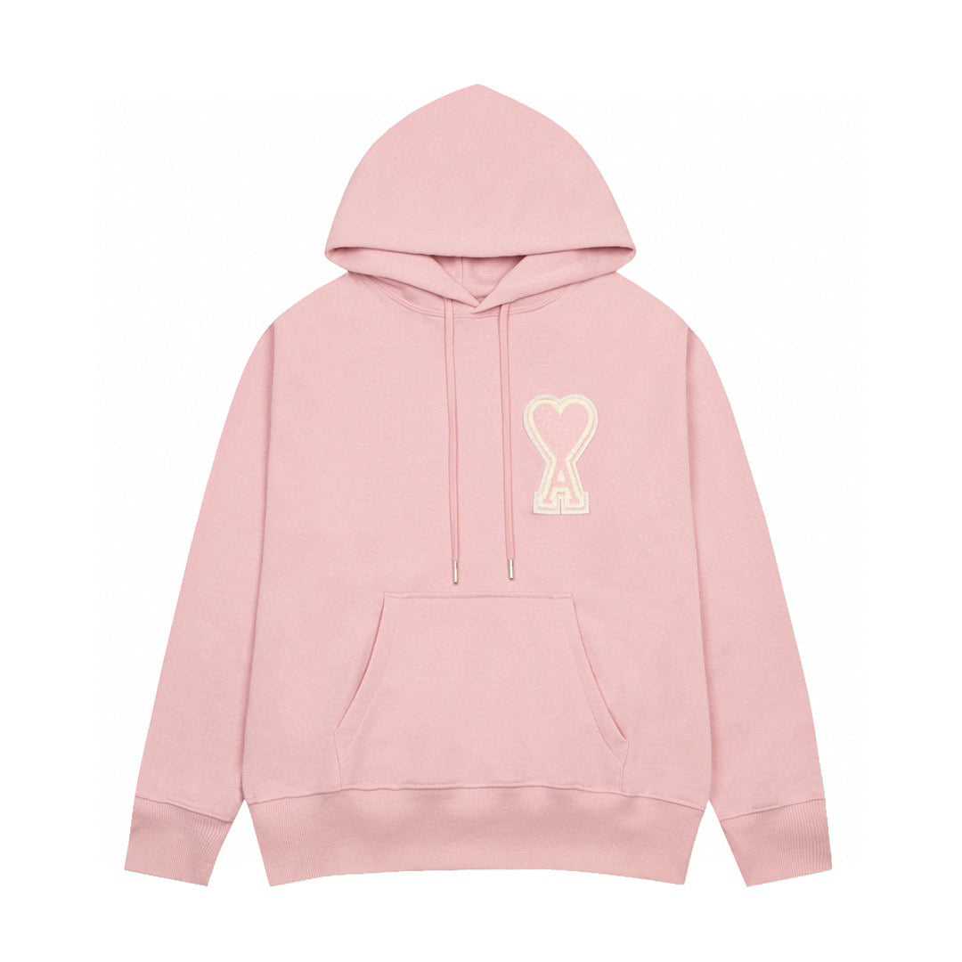 Ami Hoodie Blanco Rosa Corazón