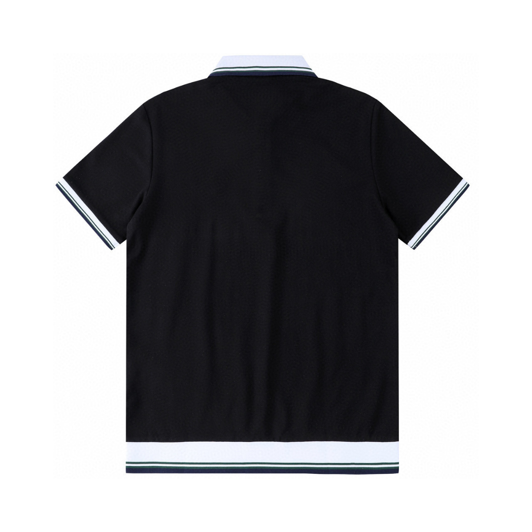 Casablanca Monogram T Shirt Blanco Collar Azul