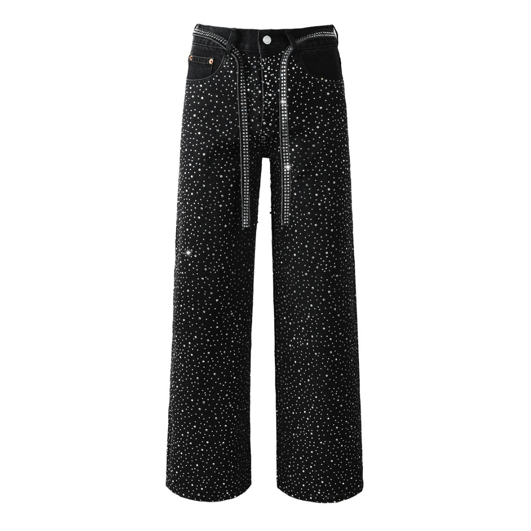 Purple Black Diamonds Jeans Estrellas Negro Blanco