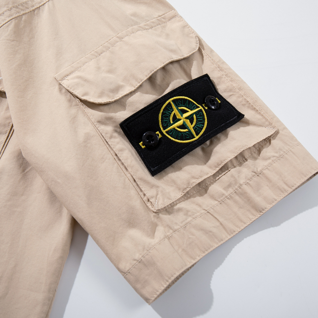 Tactic Monogram Shirt - Beige Cremas Rectángulos Negros