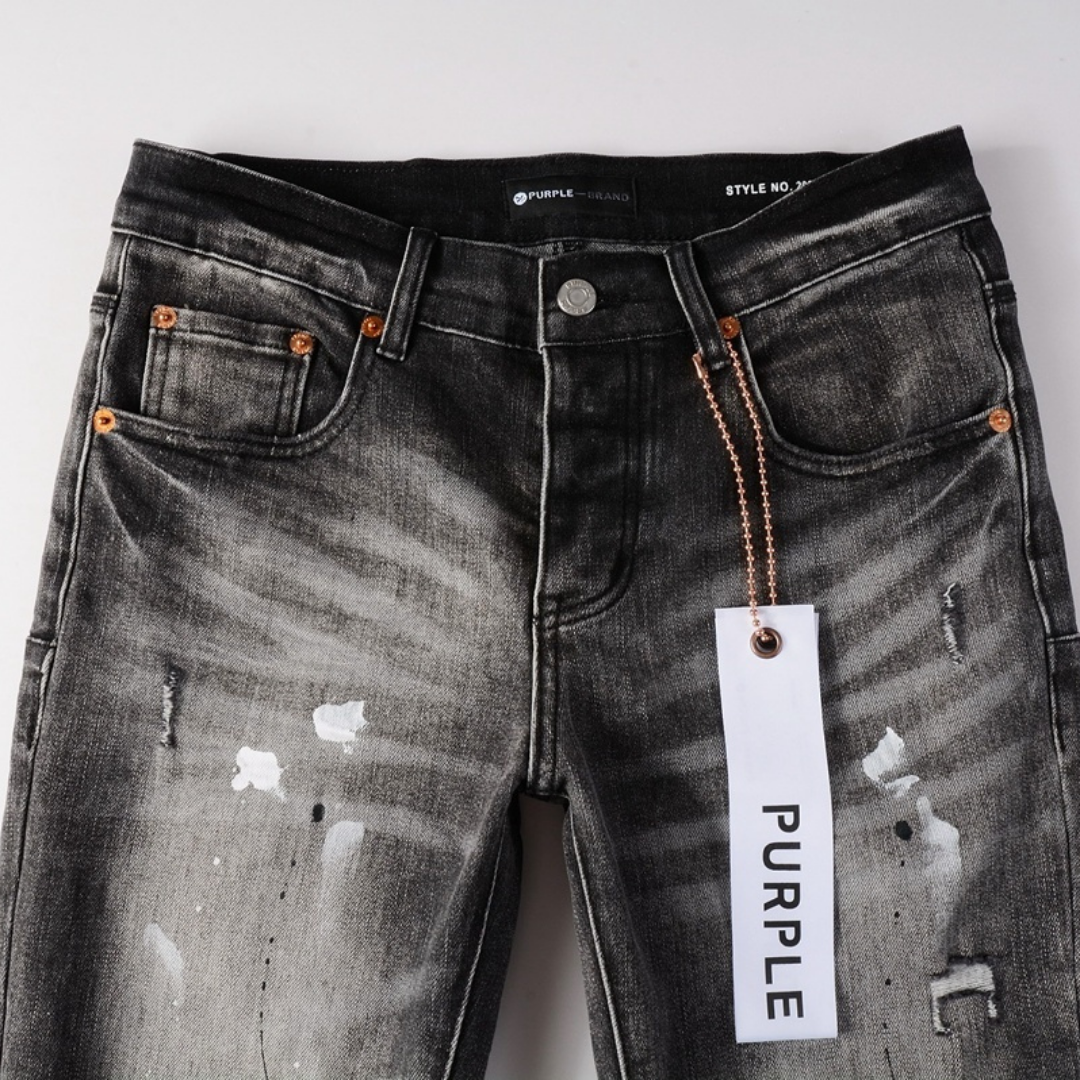 Purple Paint Ripped Jeans Denim Rosa Camo