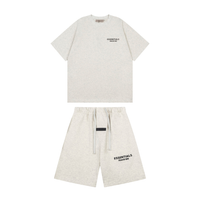 Essentials Short Set Liso Blanco Logo Negro