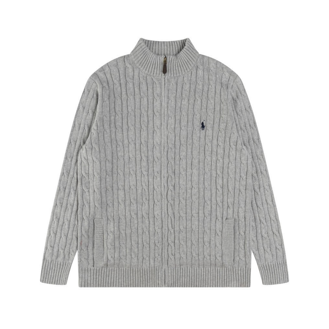 Camiseta Polo Ralph Lauren Gris Cable Blanco