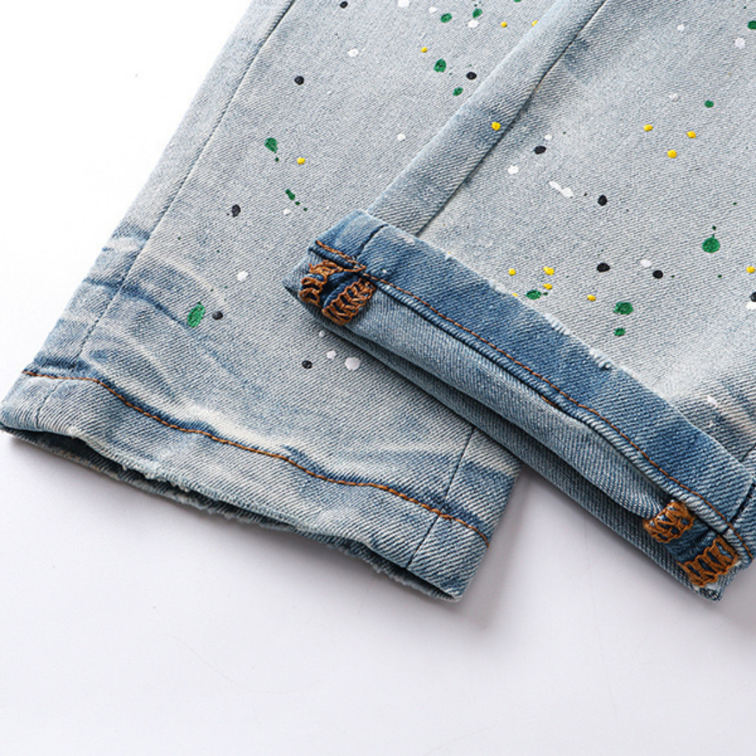 Amr Staggered Blue Jeans Azul