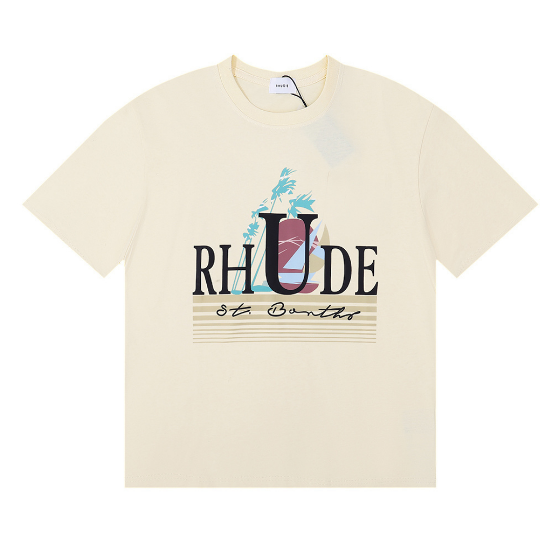 Camiseta Rh*de Blanco Cafe Pluma Verde