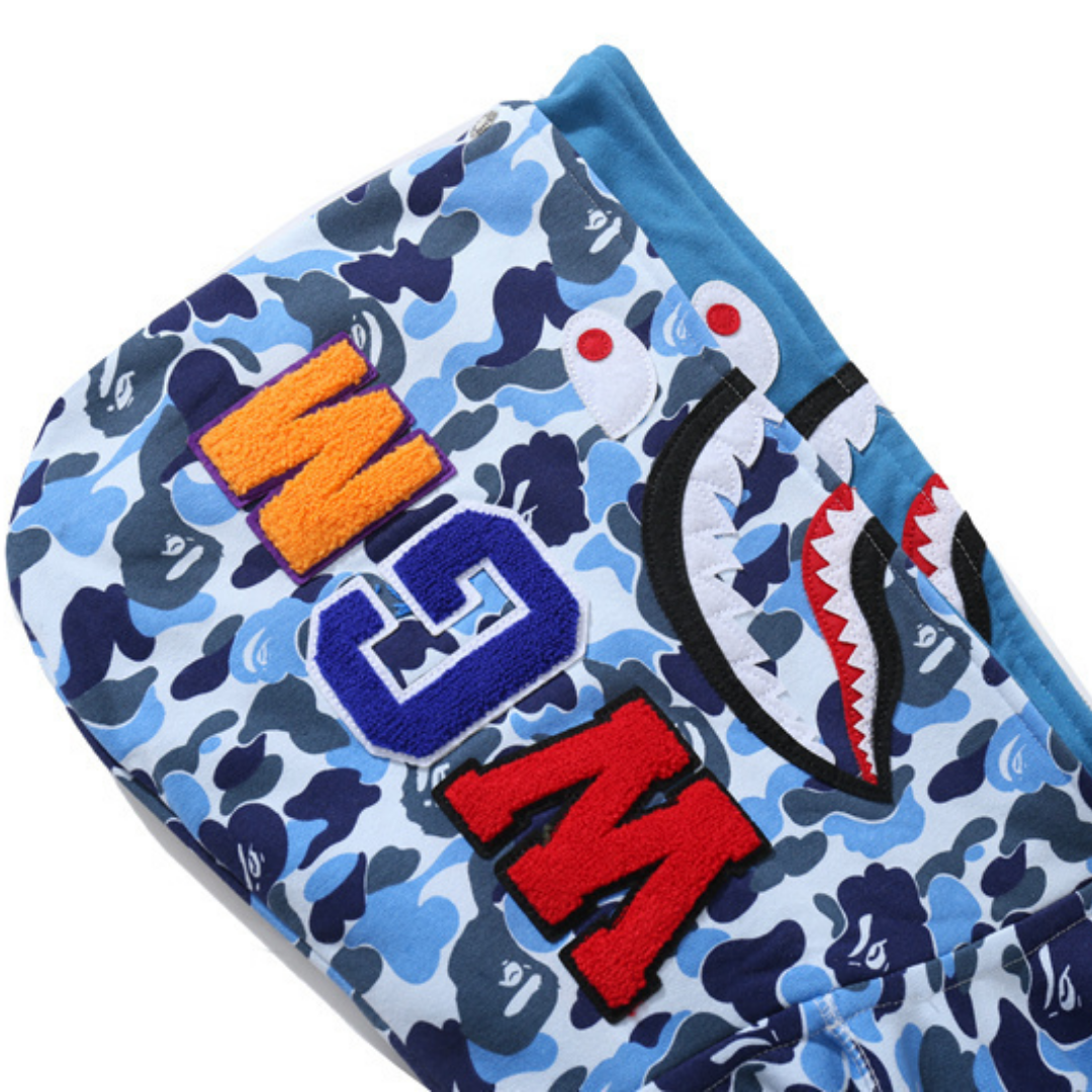Bape Zip Hoodie Camo Azul Oscuro
