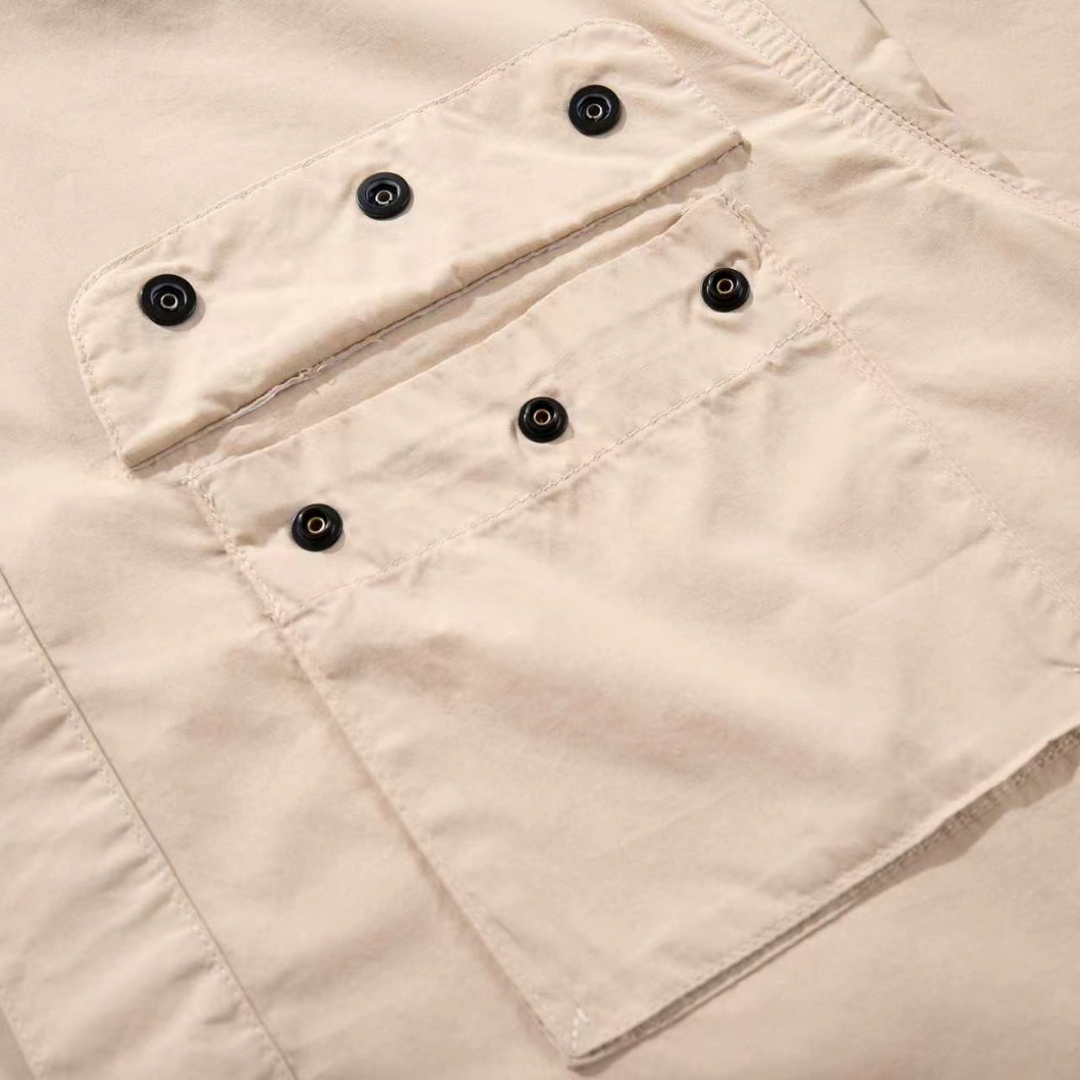 Tactic Monogram Shirt - Beige Cremas Rectángulos Negros