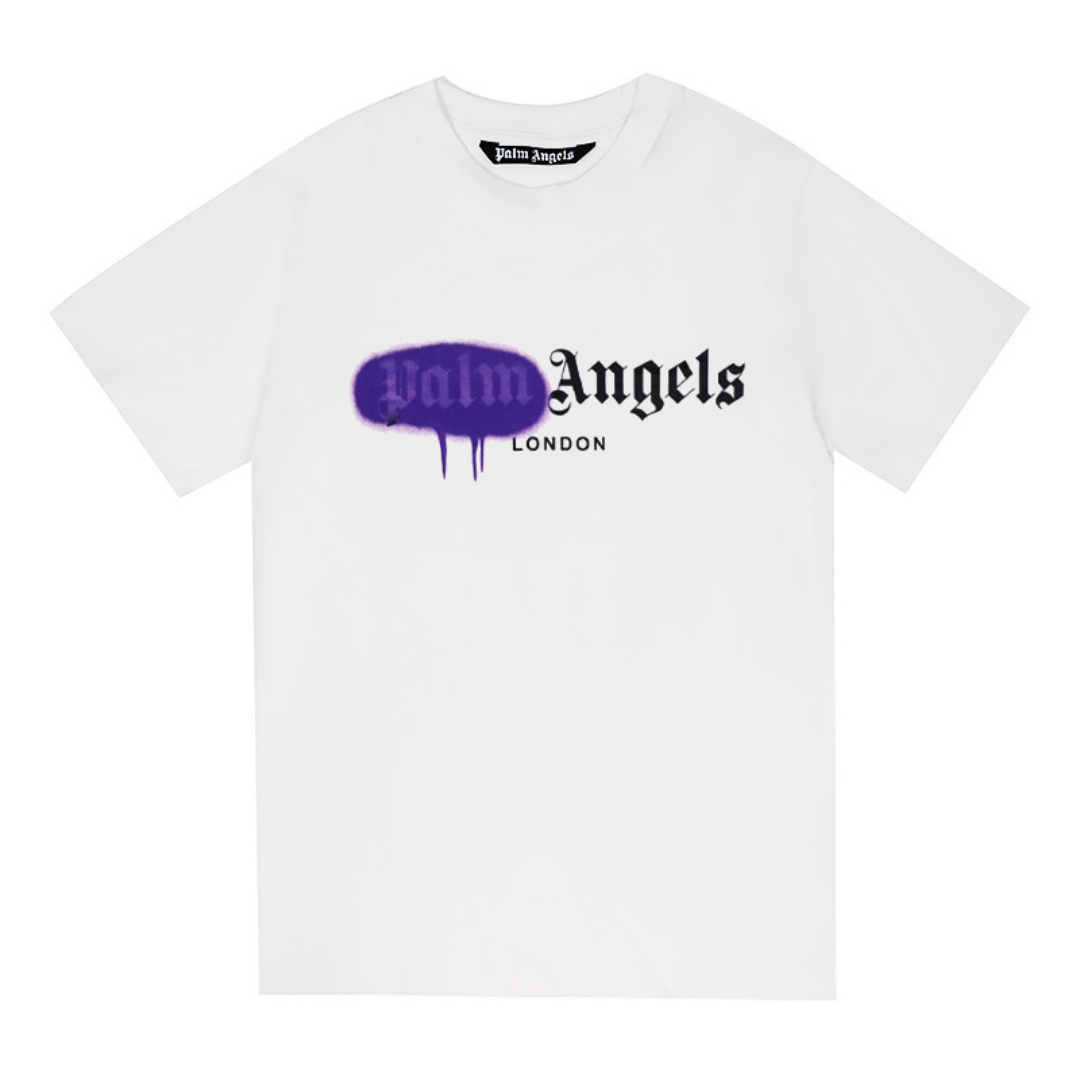 Camiseta Palm Angels Blanco Lavado Claro Violeta Angel