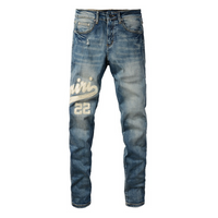 Amr White Logo Jeans Blanco