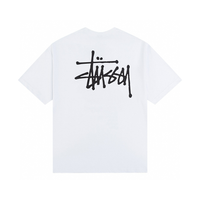 Camiseta Stussy Blanco Blanco Logo Negro