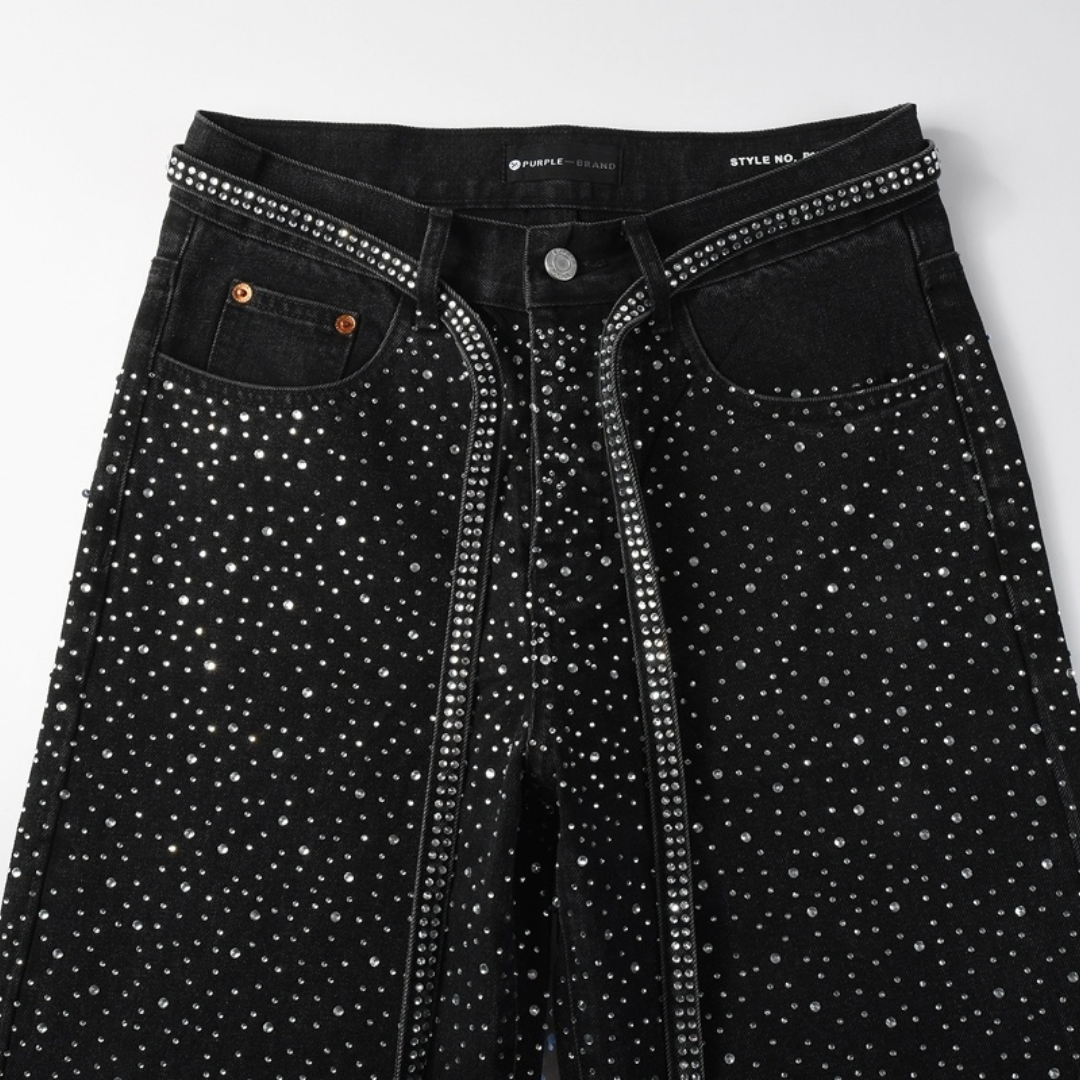 Purple Black Diamonds Jeans Estrellas Negro Blanco