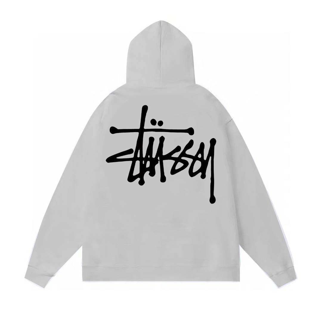 Buzo Stussy Gris Cielo Blanco Negro