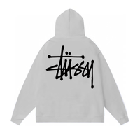 Buzo Stussy Gris Cielo Blanco Negro