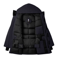 Goose Jacket Liso Negro Logo Rojo