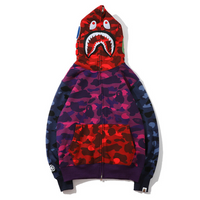 Bape Zip Hoodie Camo Rojo Shark