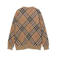 Monogram Sweater Tartan Beige Blanco
