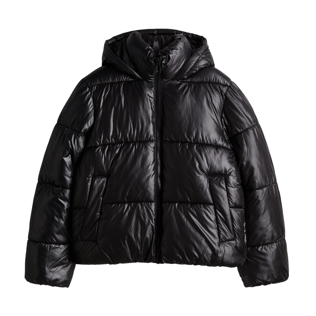 Black Shiny Jacket Negro Cuadros