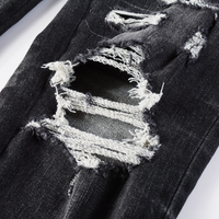Amr Staggered Logo Black Jeans