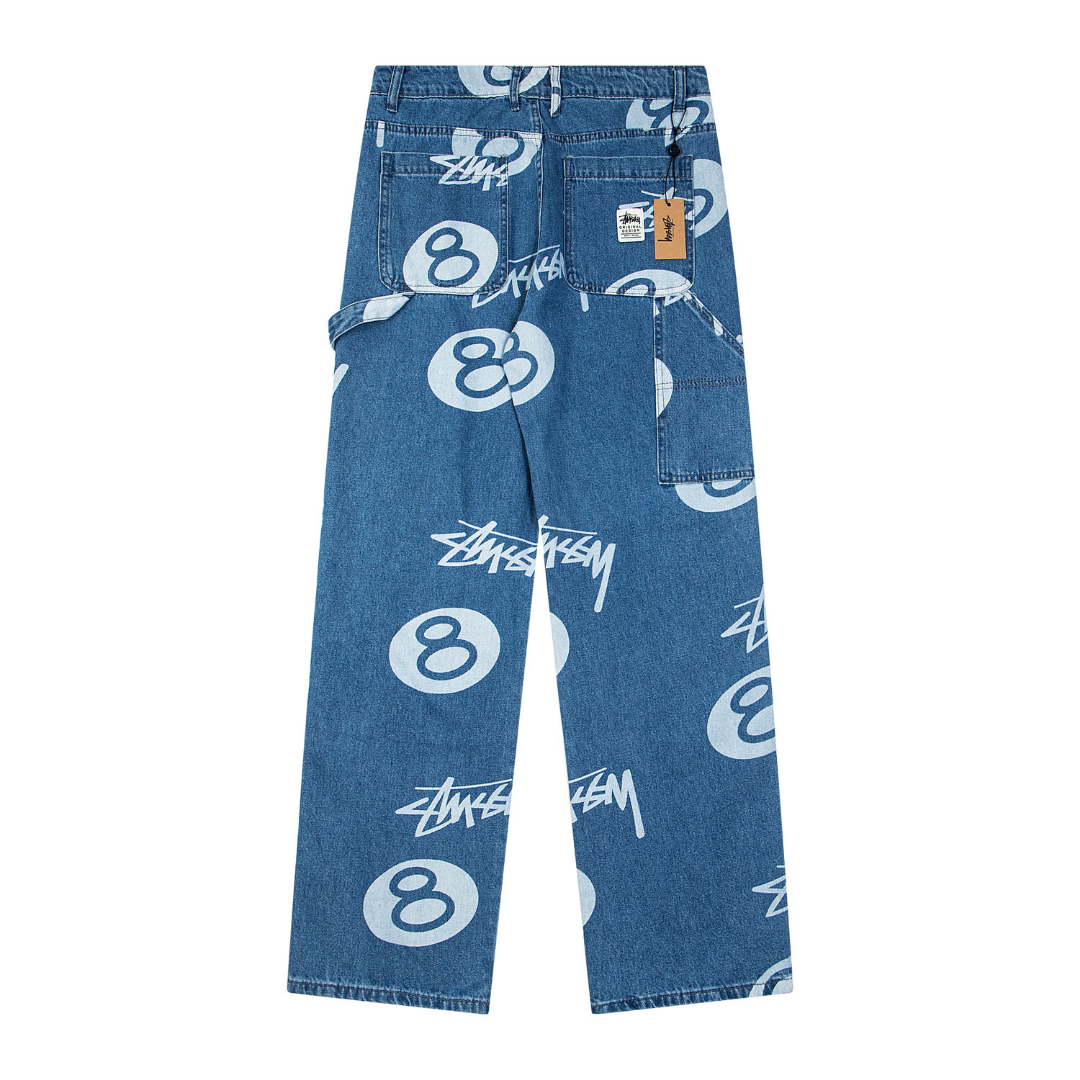 Stussy Jeans Azul Logotipos Ocho