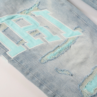 Amr Light Blue Patch Jeans Azul 2
