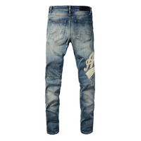 Amr White Logo Jeans Blanco
