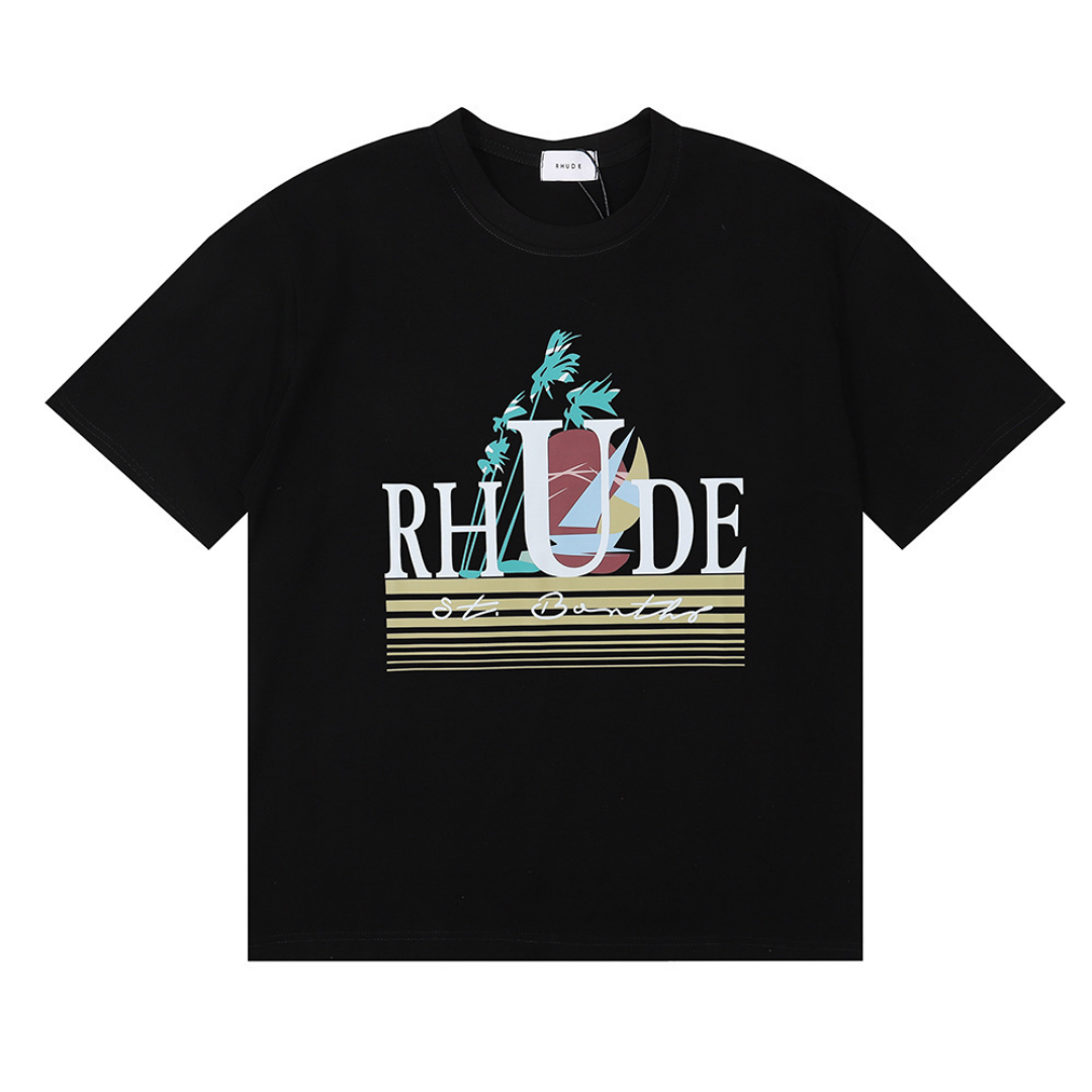 Camiseta Rh*de Blanco Cafe Pluma Verde