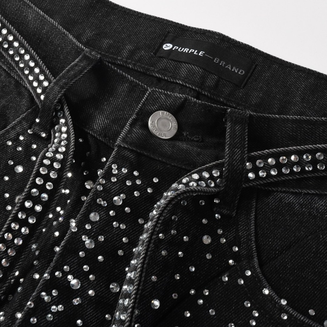 Purple Black Diamonds Jeans Estrellas Negro Blanco