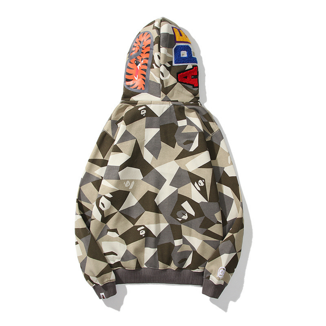 Bape Shark Hoodie Camo Militar
