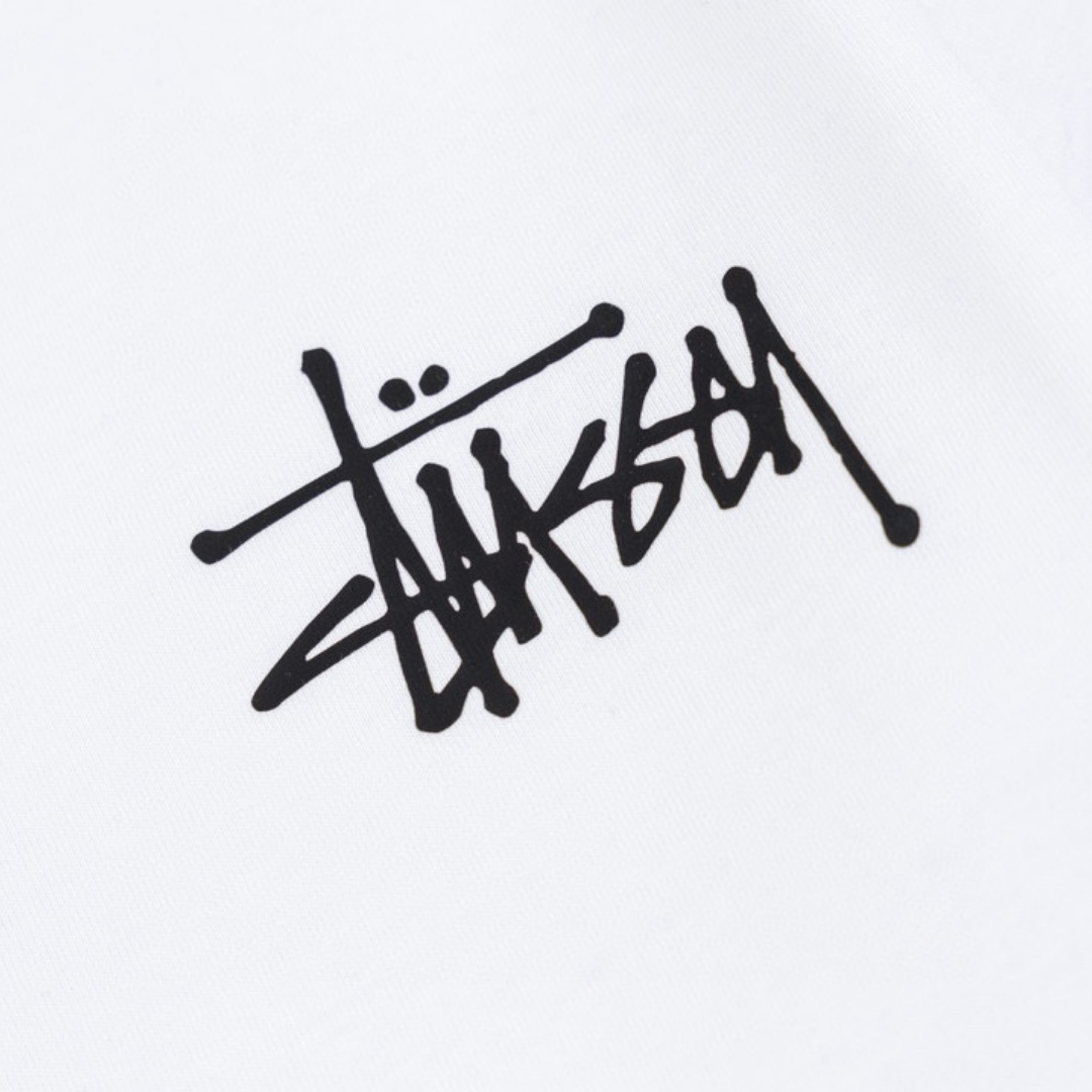Camiseta Stussy Blanco Blanco Logo Negro