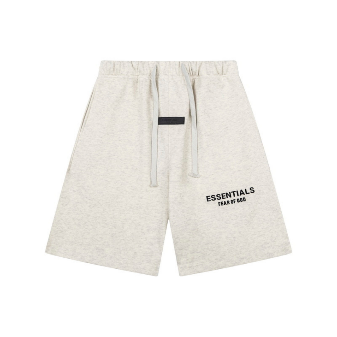 Essentials Short Set Liso Blanco Logo Negro