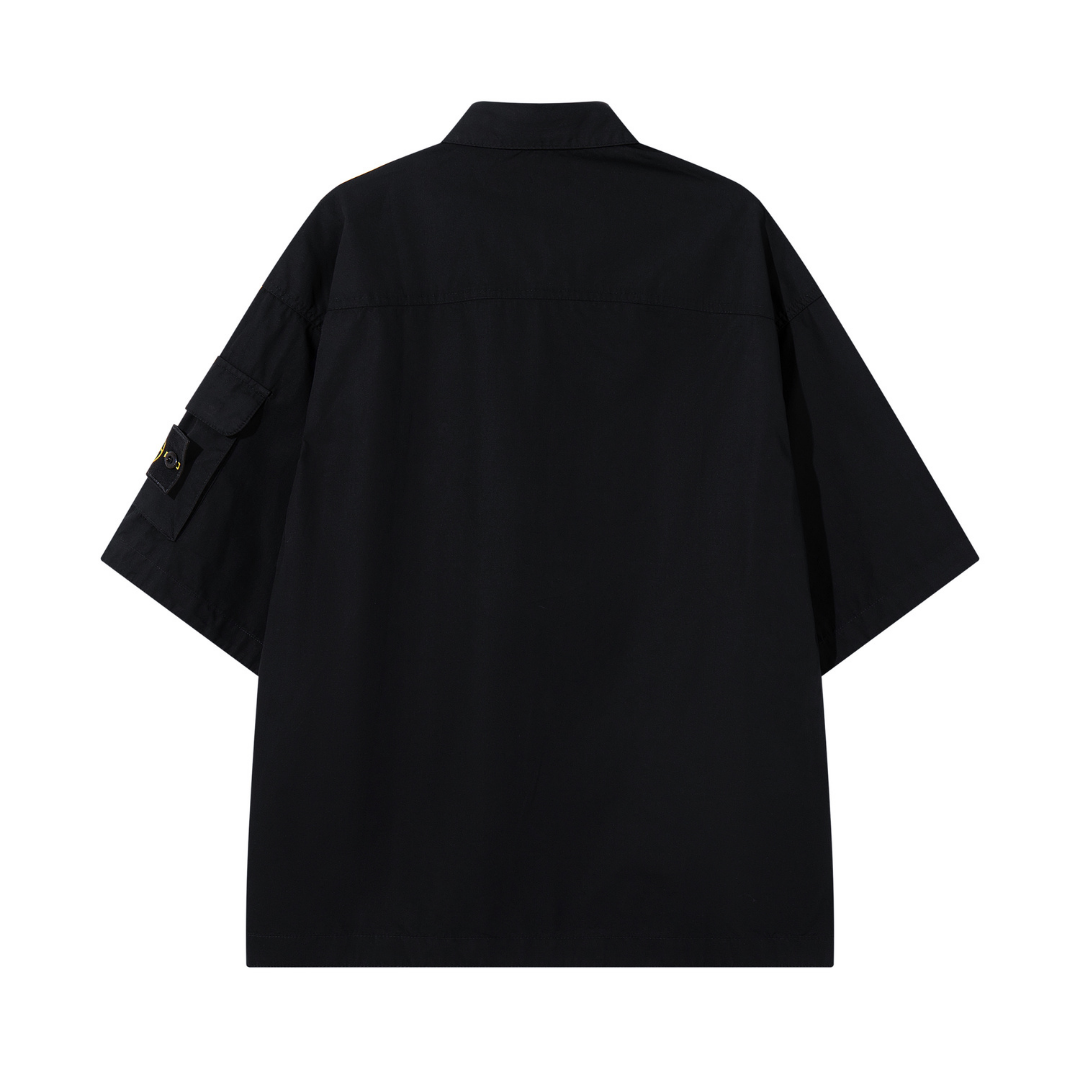 Tactic Monogram Shirt - Negro Negro Logo Amarillo