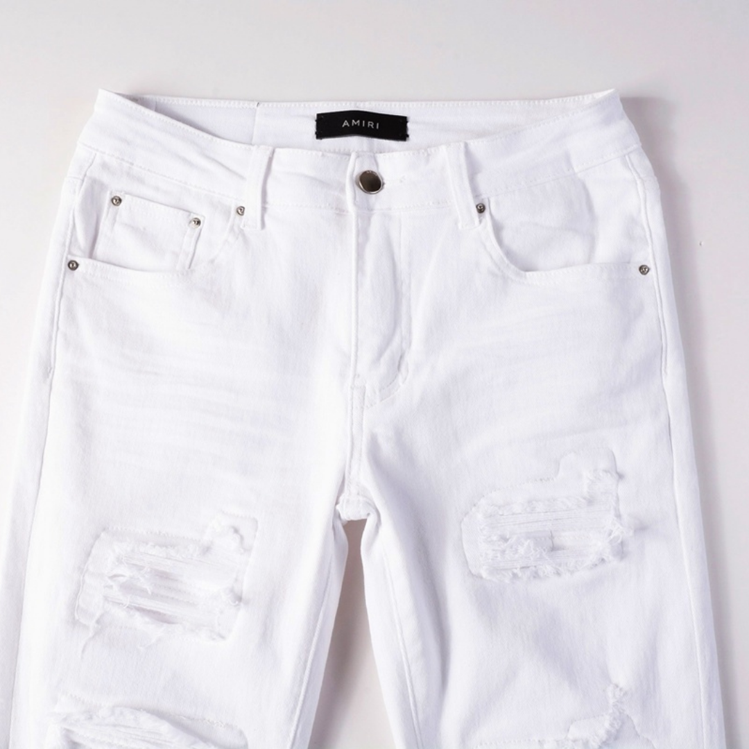 Amr White Ripped Jeans Blanco