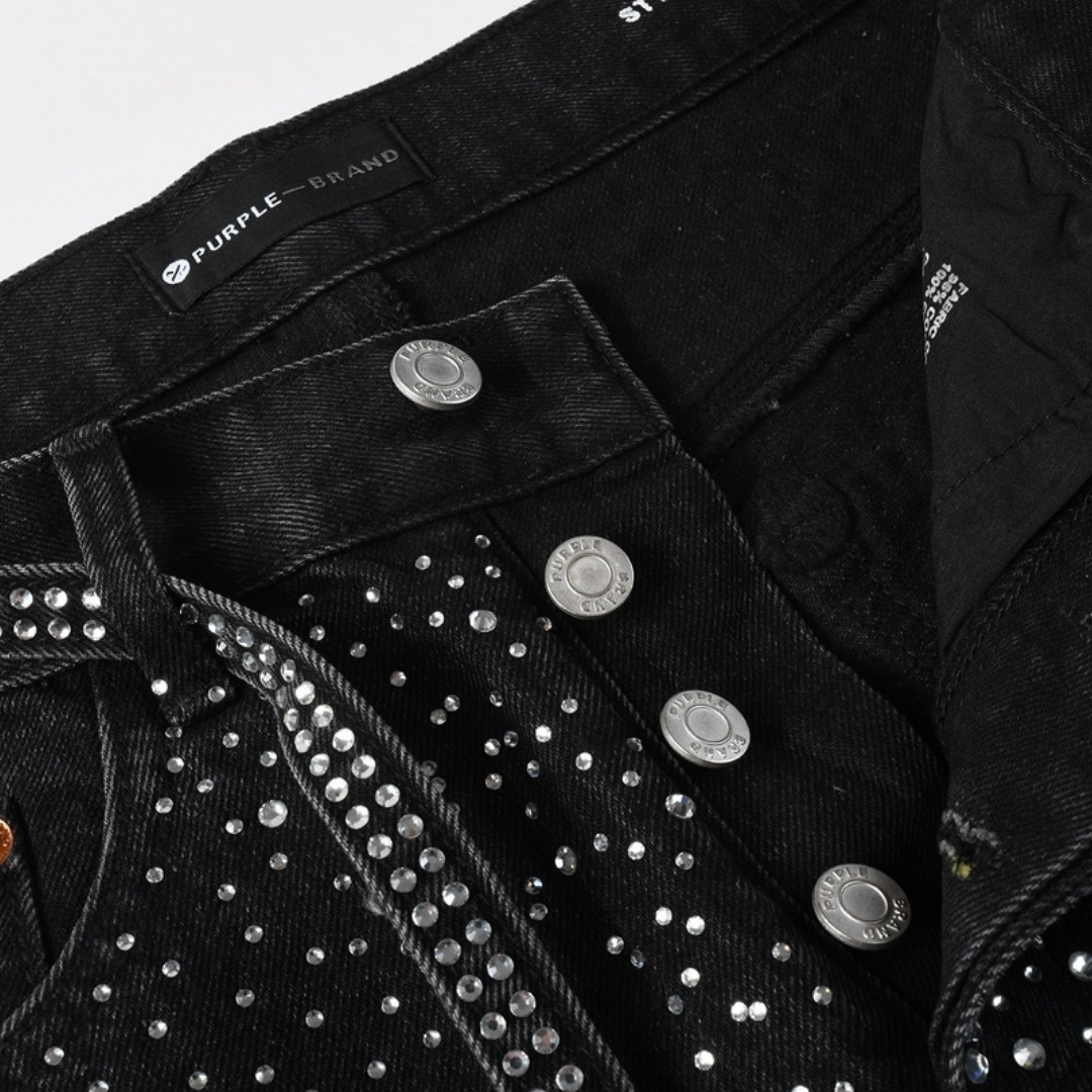 Purple Black Diamonds Jeans Estrellas Negro Blanco