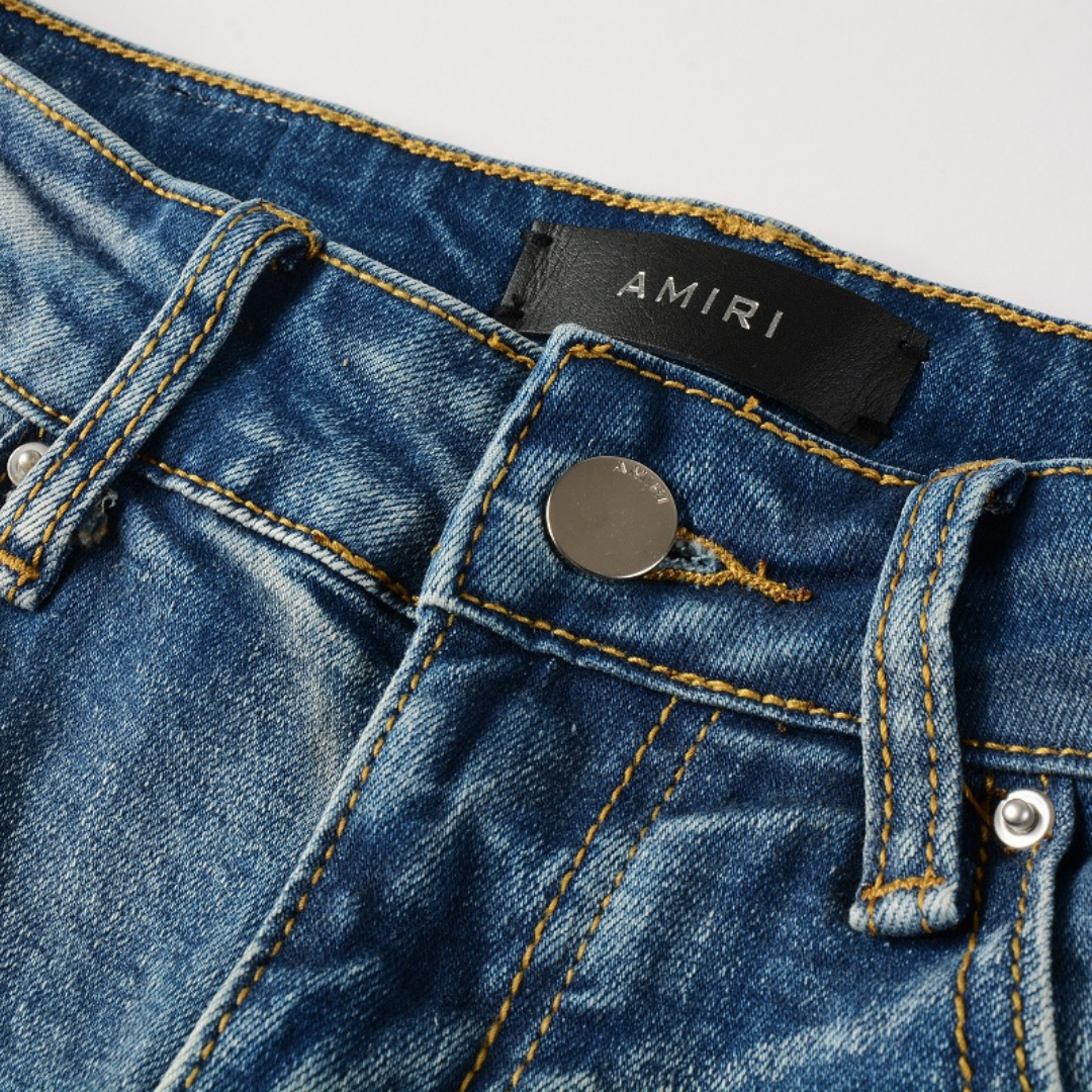 Amr White Logo Jeans Blanco